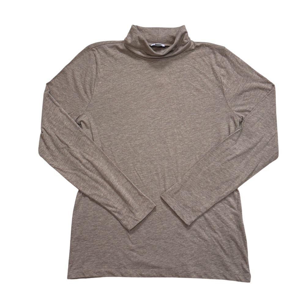 J.Crew Womens Heathered Brown Long Sleeve Turtleneck Top BB749 Size M NEW